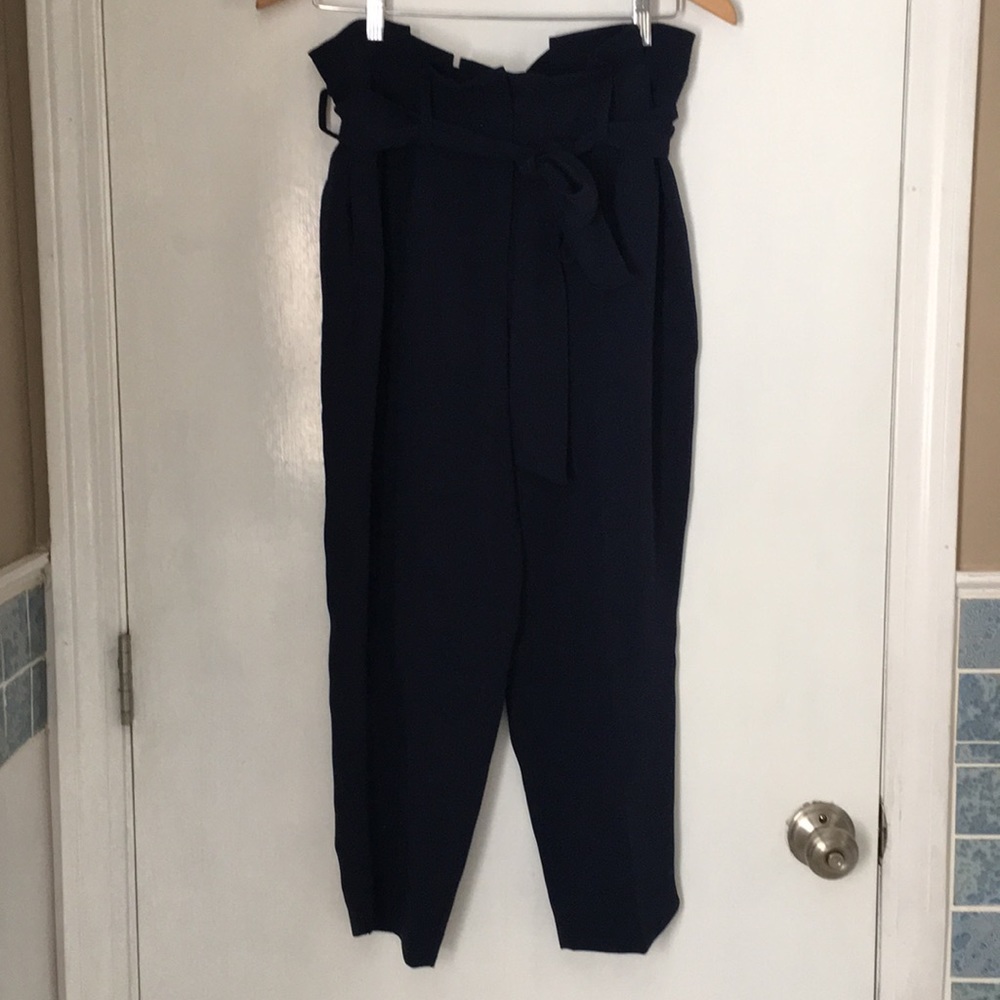 Boden Petite Paper Bag Pants in Navy